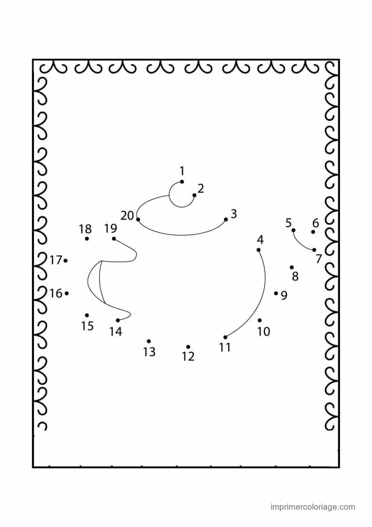 point a relier grande section 1 a 20 bonnet - dessin gratuit &agrave; imprimer