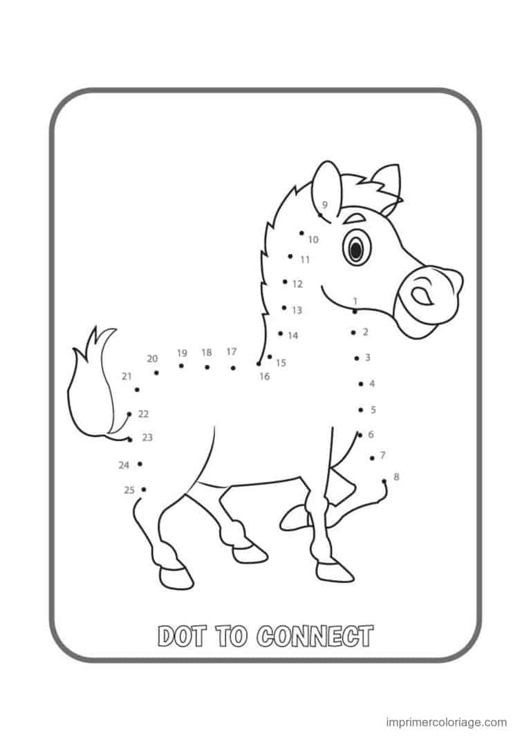 point a relier grande section 1 a 20 cheval - dessin gratuit &agrave; imprimer