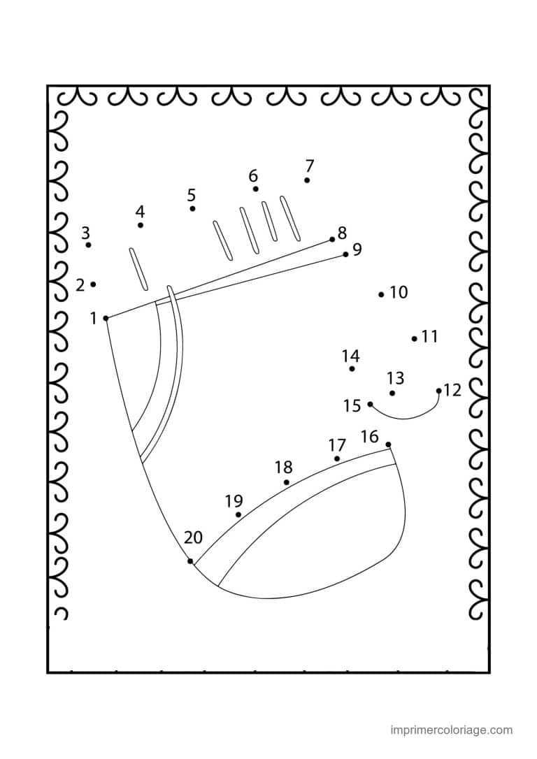point a relier grande section 1 a 20 luge - dessin gratuit &agrave; imprimer