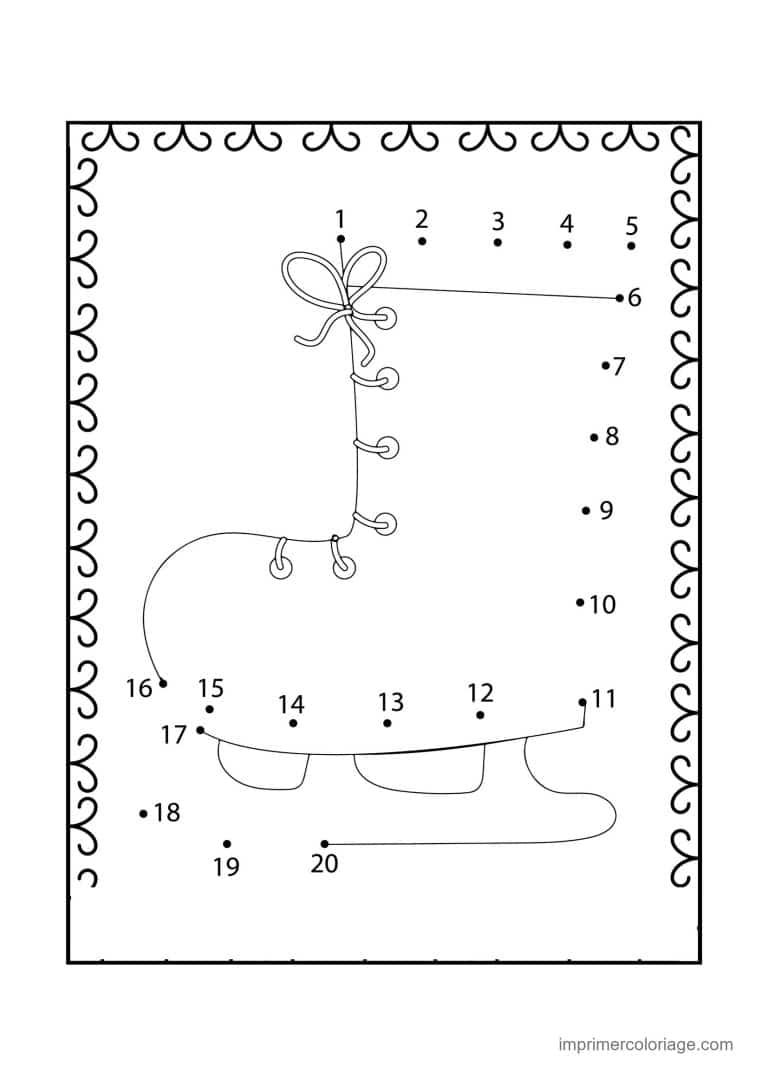 point a relier grande section 1 a 20 patin a glace - dessin gratuit &agrave; imprimer