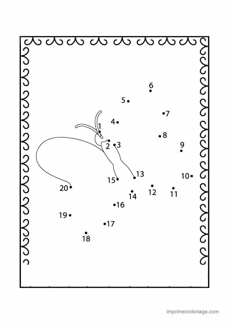 point a relier insecte 1 a 20 papillon - dessin gratuit &agrave; imprimer