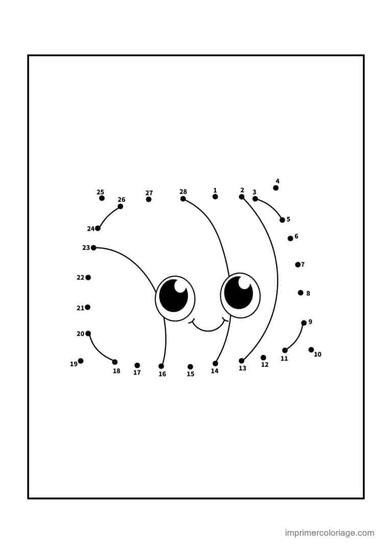 point a relier insecte 1 a 28 insecte aux grands yeux - dessin gratuit &agrave; imprimer