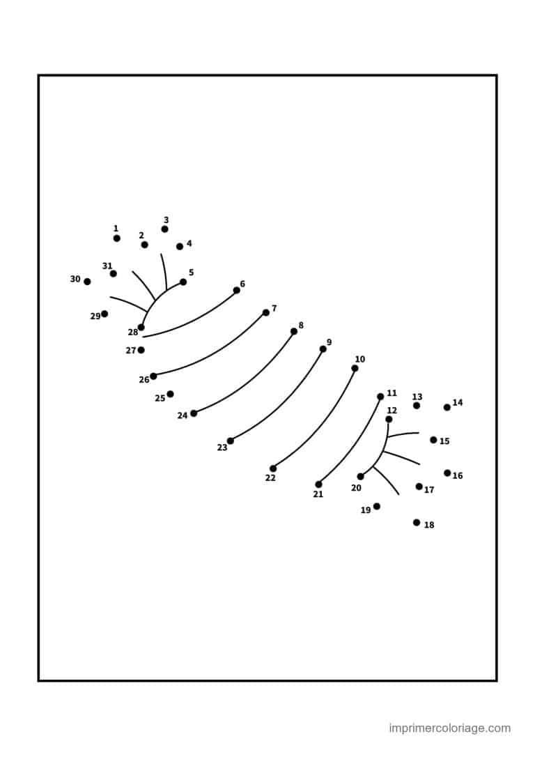 point a relier insecte 1 a 31 mille pattes - dessin gratuit &agrave; imprimer