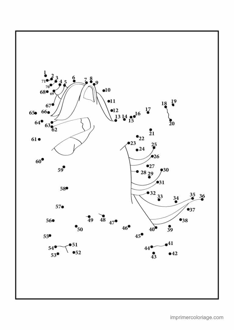 point a relier licorne 1 a 69 licorne qui broute - dessin gratuit &agrave; imprimer