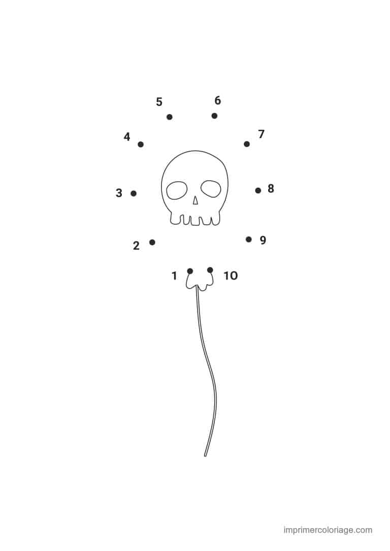 point a relier moyenne section 1 a 10 crane sur une tige - dessin gratuit &agrave; imprimer