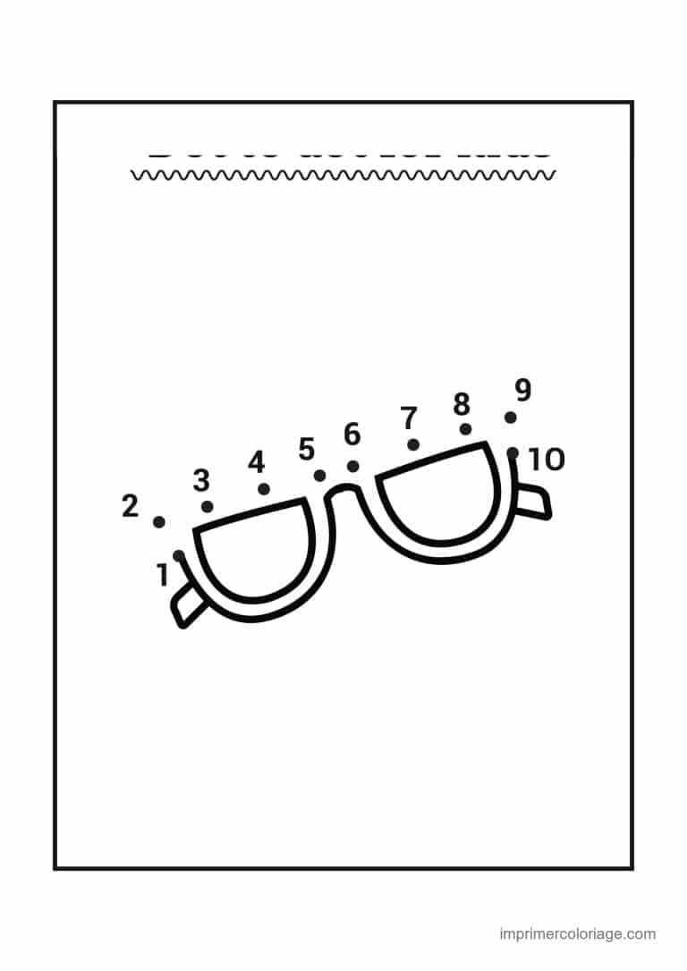 point a relier moyenne section 1 a 10 lunettes de soleil - dessin gratuit &agrave; imprimer