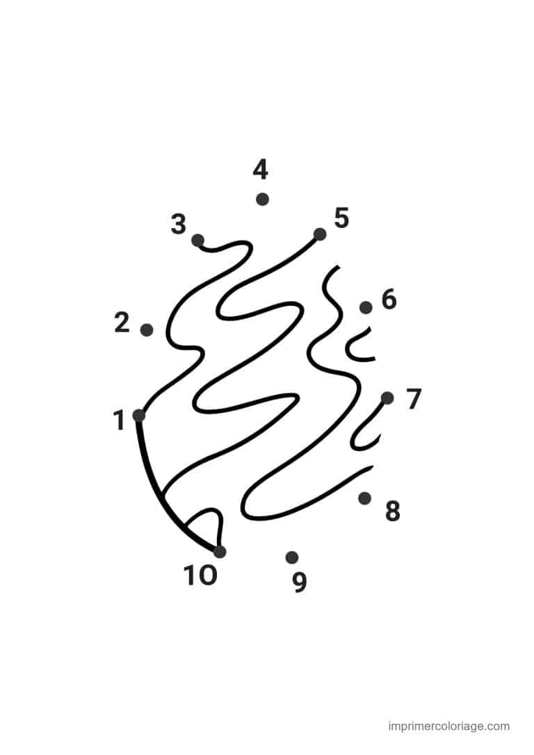 point a relier moyenne section 1 a 10 oeuf de paques a serpentins - dessin gratuit &agrave; imprimer