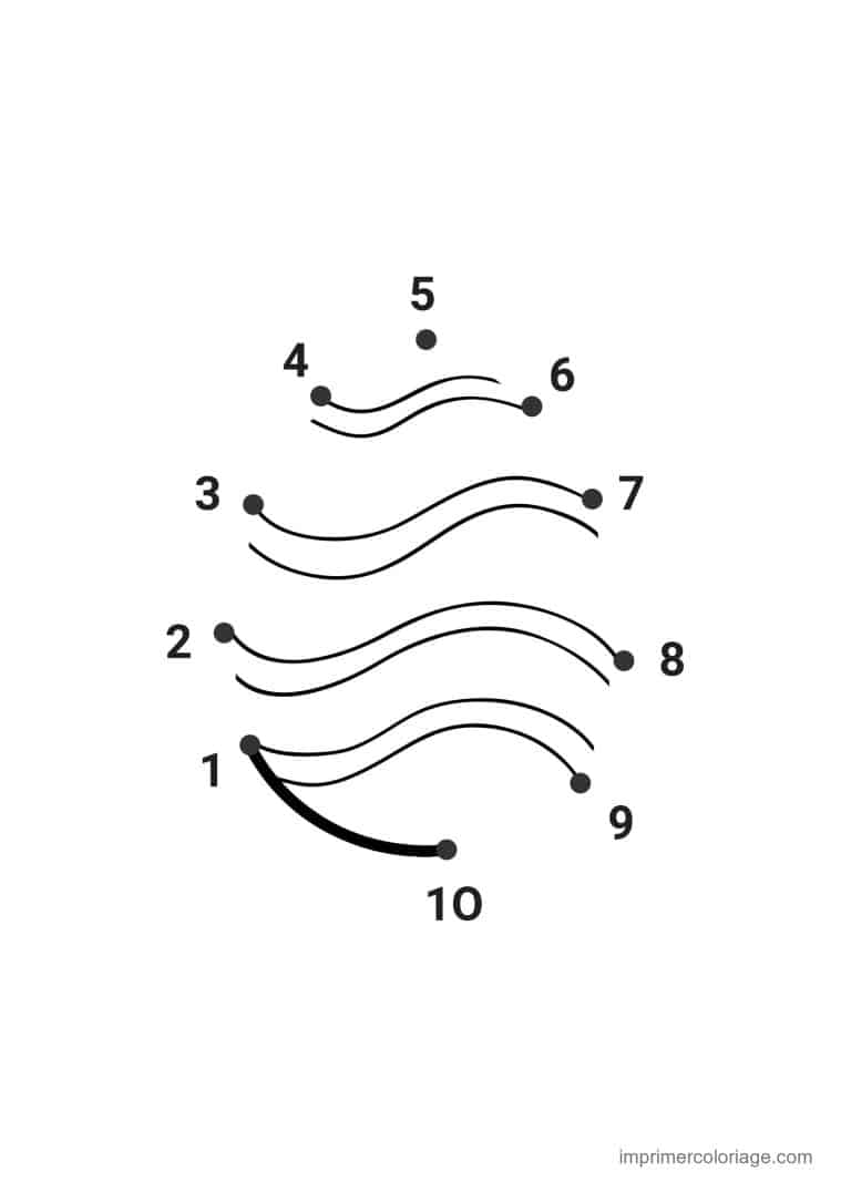 point a relier moyenne section 1 a 10 oeuf de paques a vagues 2 - dessin gratuit &agrave; imprimer