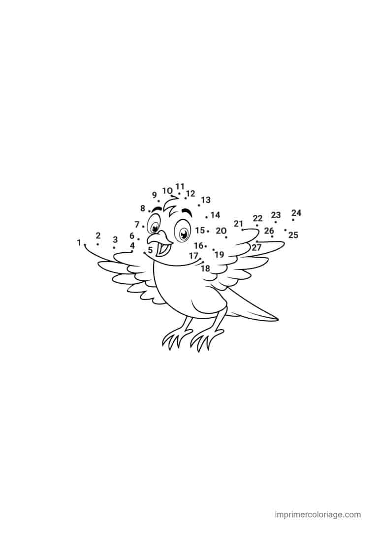 point a relier oiseau 1 a 29 oiseau qui chante - dessin gratuit &agrave; imprimer