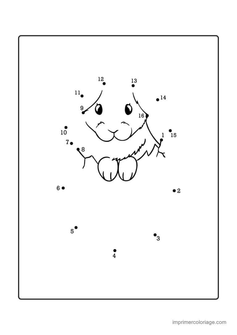 point a relier paques 1 a 16 lapin assis - dessin gratuit &agrave; imprimer