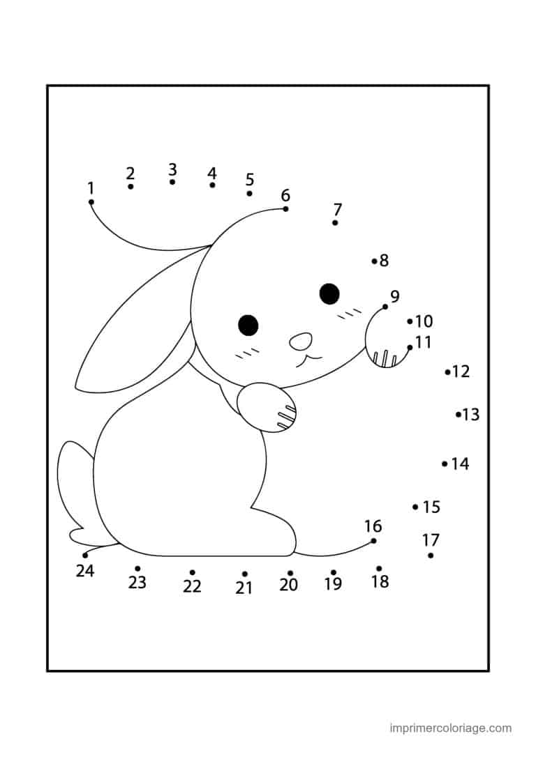 point a relier paques 1 a 24 lapin assis - dessin gratuit &agrave; imprimer