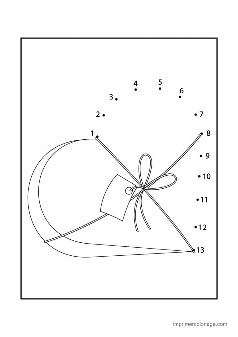point a relier saint valentin 1 a 13 coeur avec noeud - dessin gratuit &agrave; imprimer