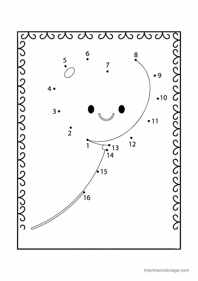 point a relier saint valentin 1 a 16 ballon souriant - dessin gratuit &agrave; imprimer