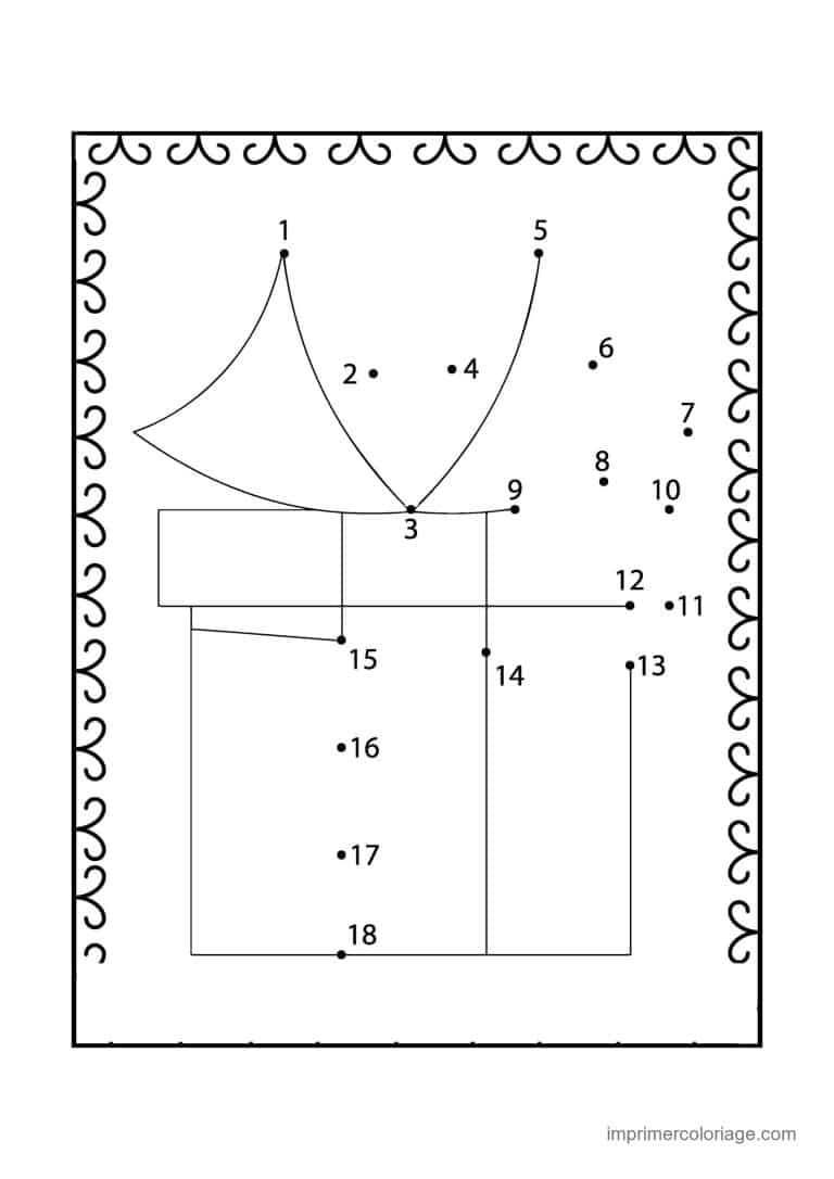 point a relier saint valentin 1 a 18 cadeau enrubanne - dessin gratuit &agrave; imprimer