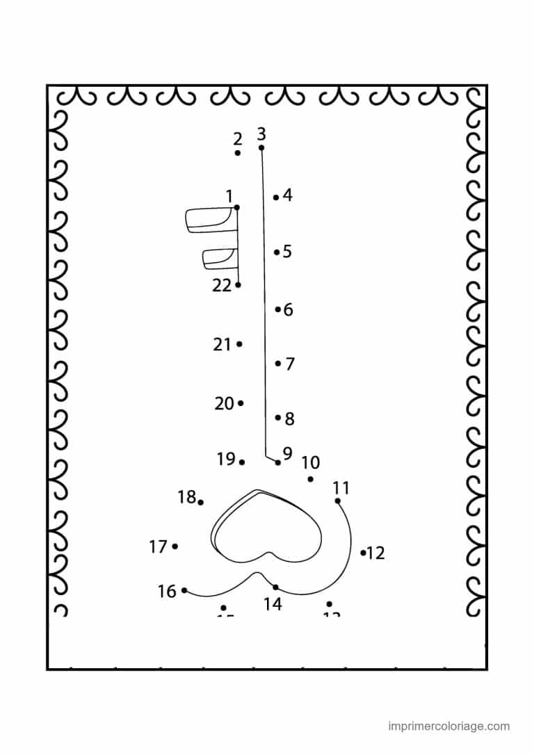 point a relier saint valentin 1 a 22 coeur et bougie - dessin gratuit &agrave; imprimer