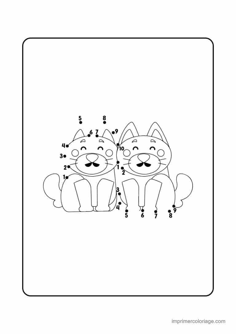 point a relier saint valentin 1 a 22 deux chats assis - dessin gratuit &agrave; imprimer