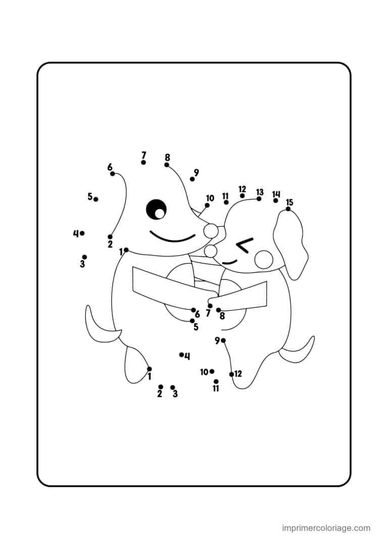 point a relier saint valentin 1 a 28 deux elephants amoureux - dessin gratuit &agrave; imprimer
