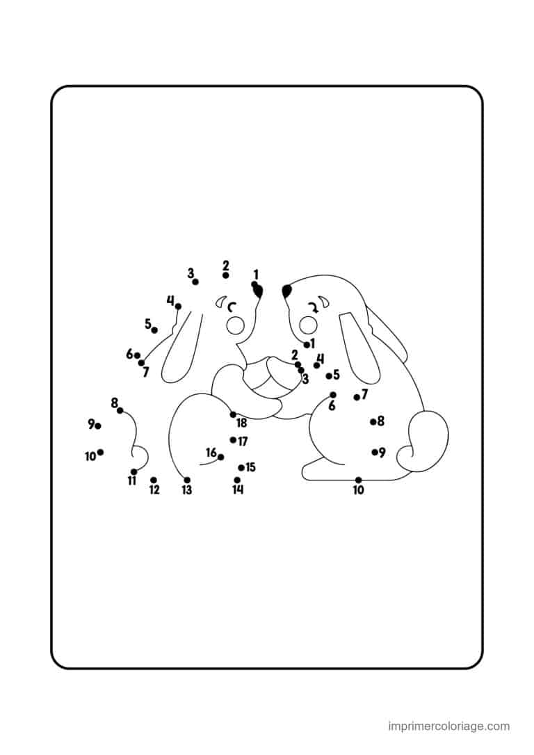 point a relier saint valentin 1 a 28 deux lapins amoureux - dessin gratuit &agrave; imprimer