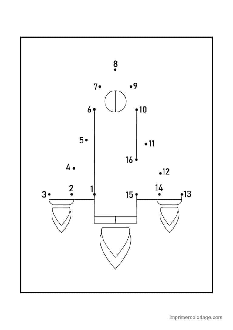 point a relier vehicule 1 a 16 fusee avec des ailerons - dessin gratuit &agrave; imprimer