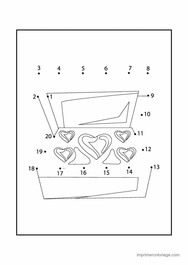 point a relier vehicule 1 a 20 barque - dessin gratuit &agrave; imprimer