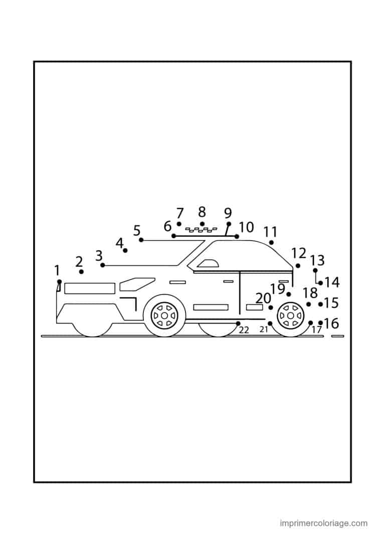 point a relier vehicule 1 a 21 camping car - dessin gratuit &agrave; imprimer