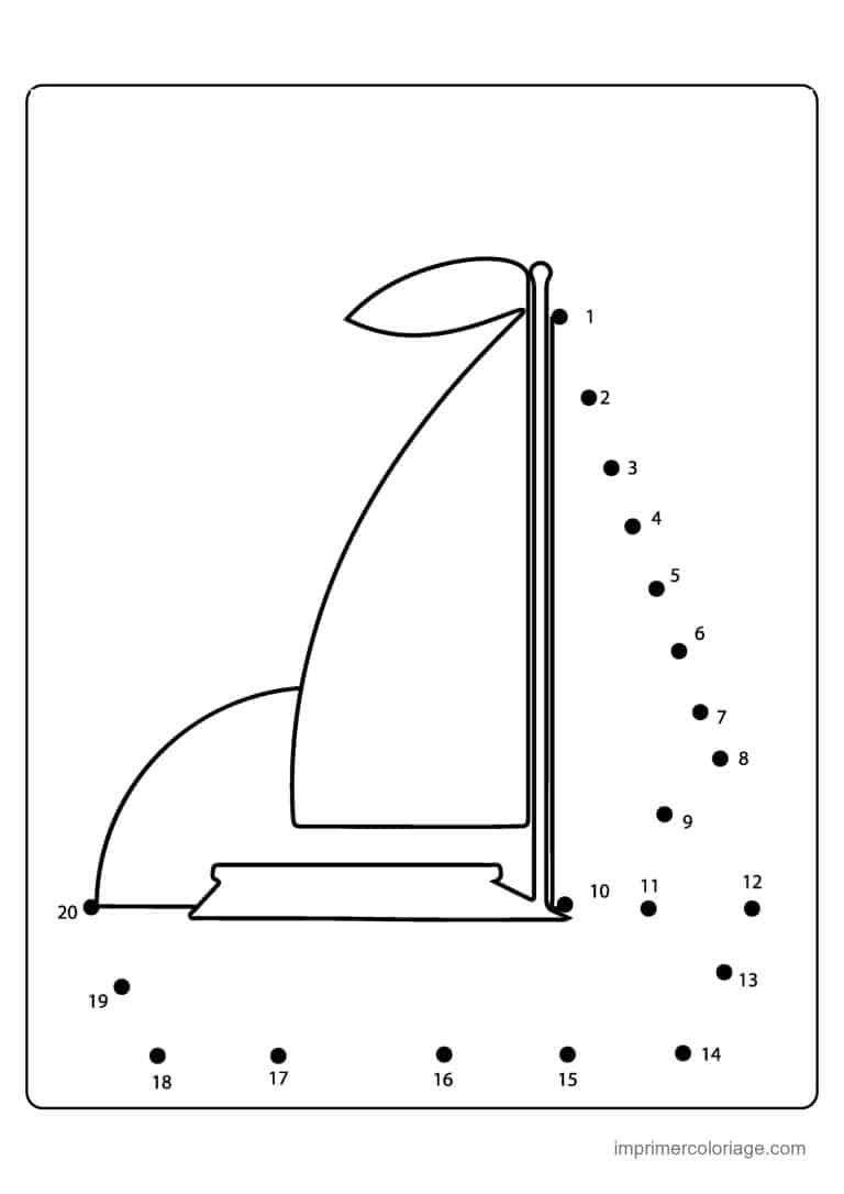 point a relier vehicule 1 a 63 planche a voile - dessin gratuit &agrave; imprimer