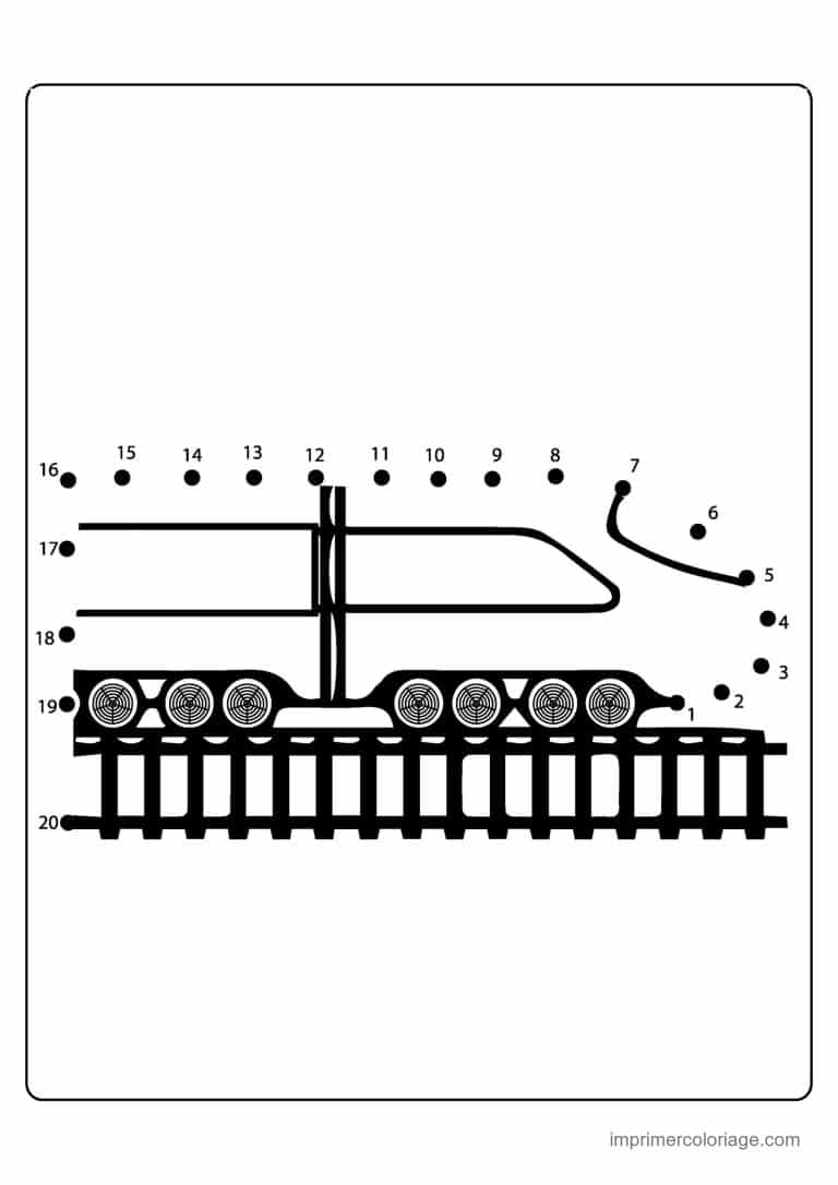 point a relier vehicule 1 a 63 train sur ses rails - dessin gratuit &agrave; imprimer