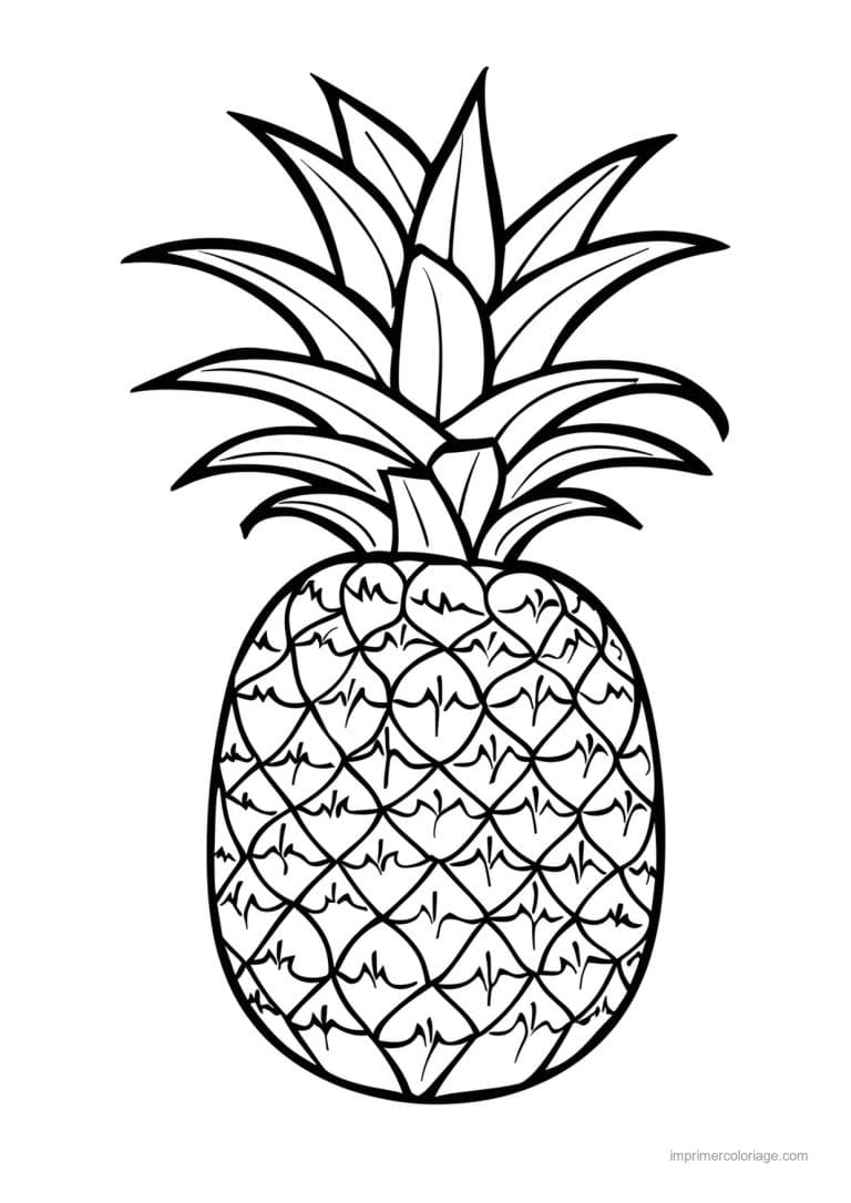 coloriage ananas ananas grave 140 - dessin gratuit &agrave; imprimer