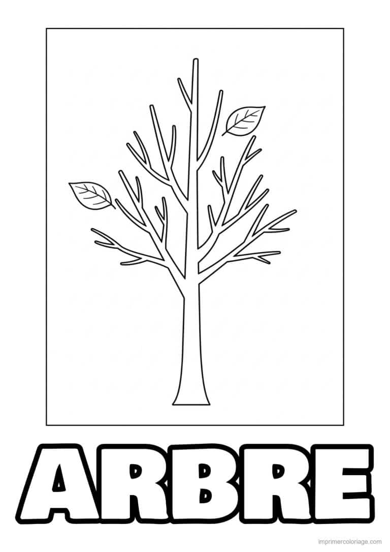 coloriage arbre nu en hiver - dessin gratuit &agrave; imprimer