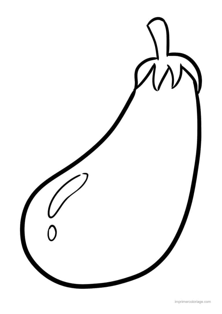 coloriage aubergine aubergine au trait epais - dessin gratuit &agrave; imprimer