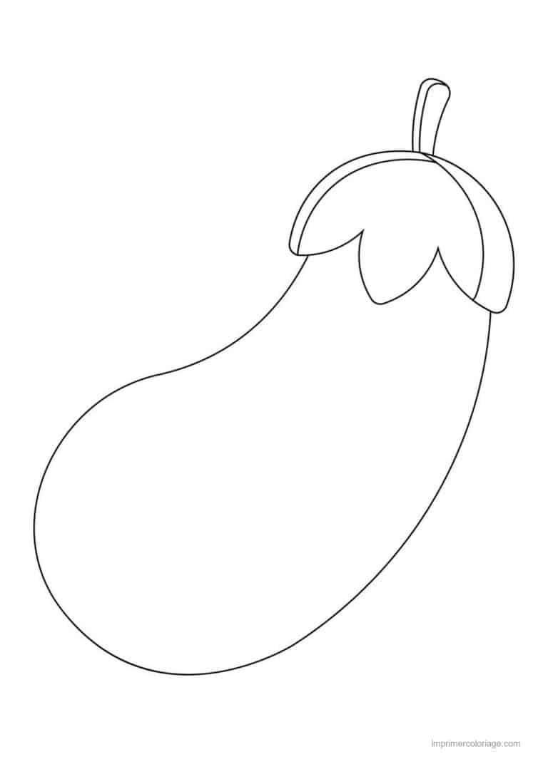 coloriage aubergine aubergine au trait simple - dessin gratuit &agrave; imprimer