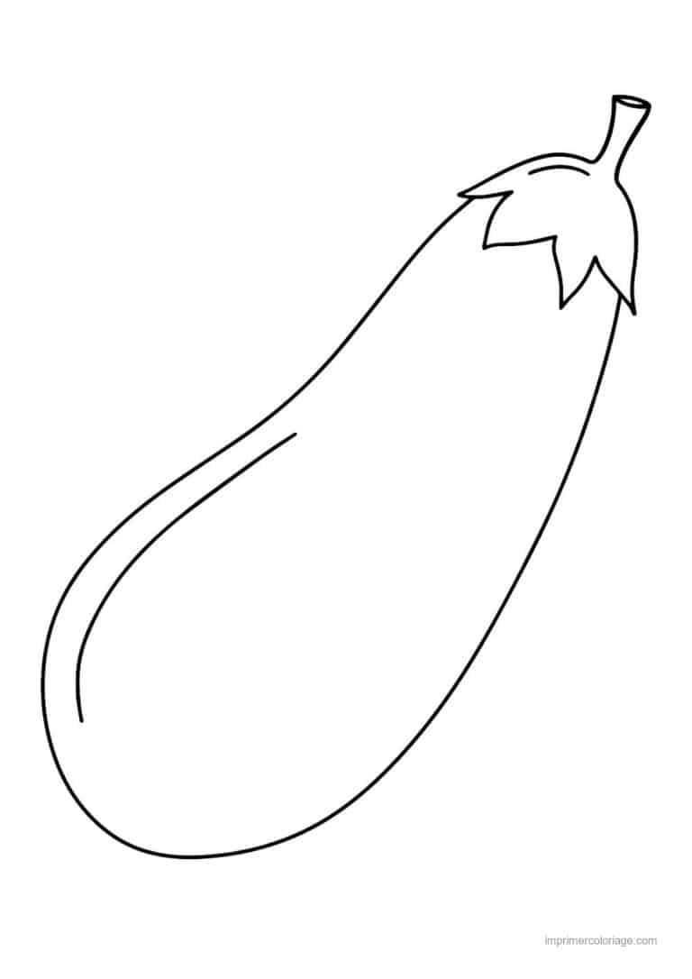 coloriage aubergine aubergine et son calice 2 - dessin gratuit &agrave; imprimer