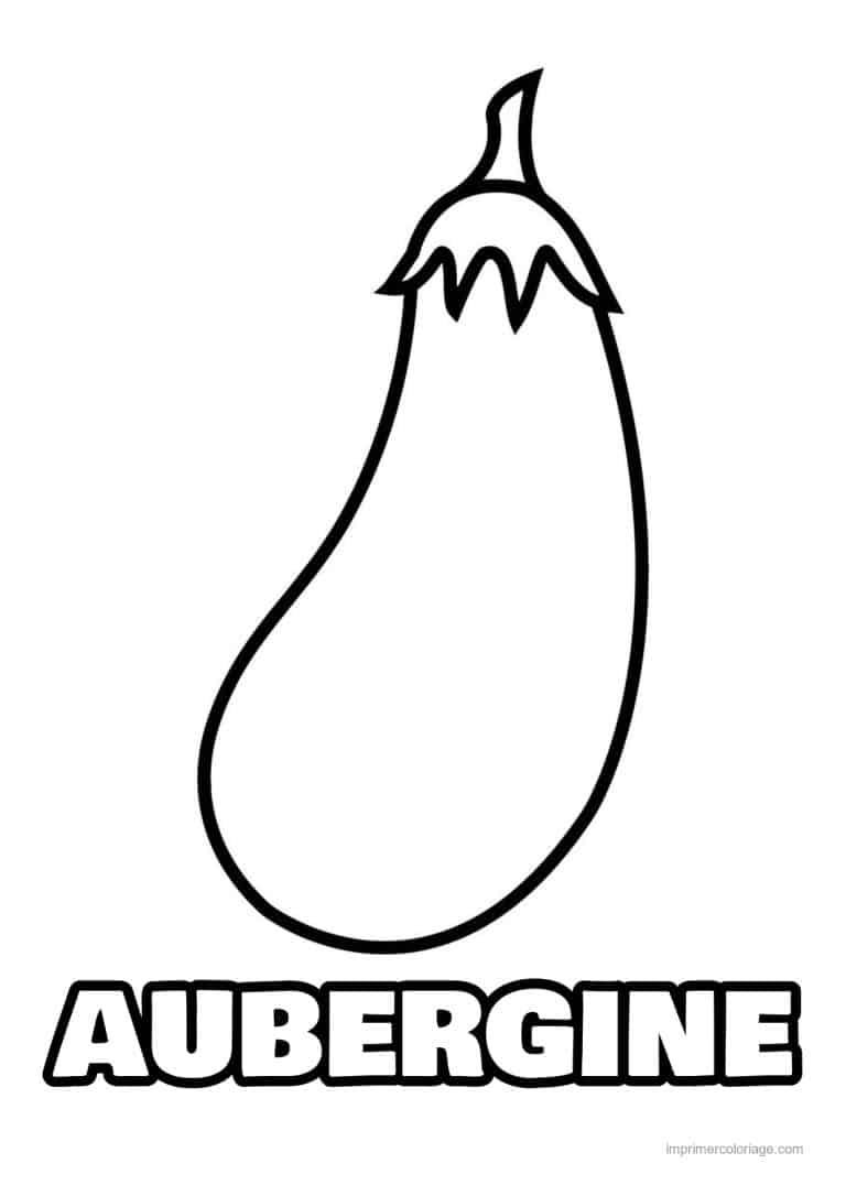 coloriage aubergine aubergine et son calice - dessin gratuit &agrave; imprimer