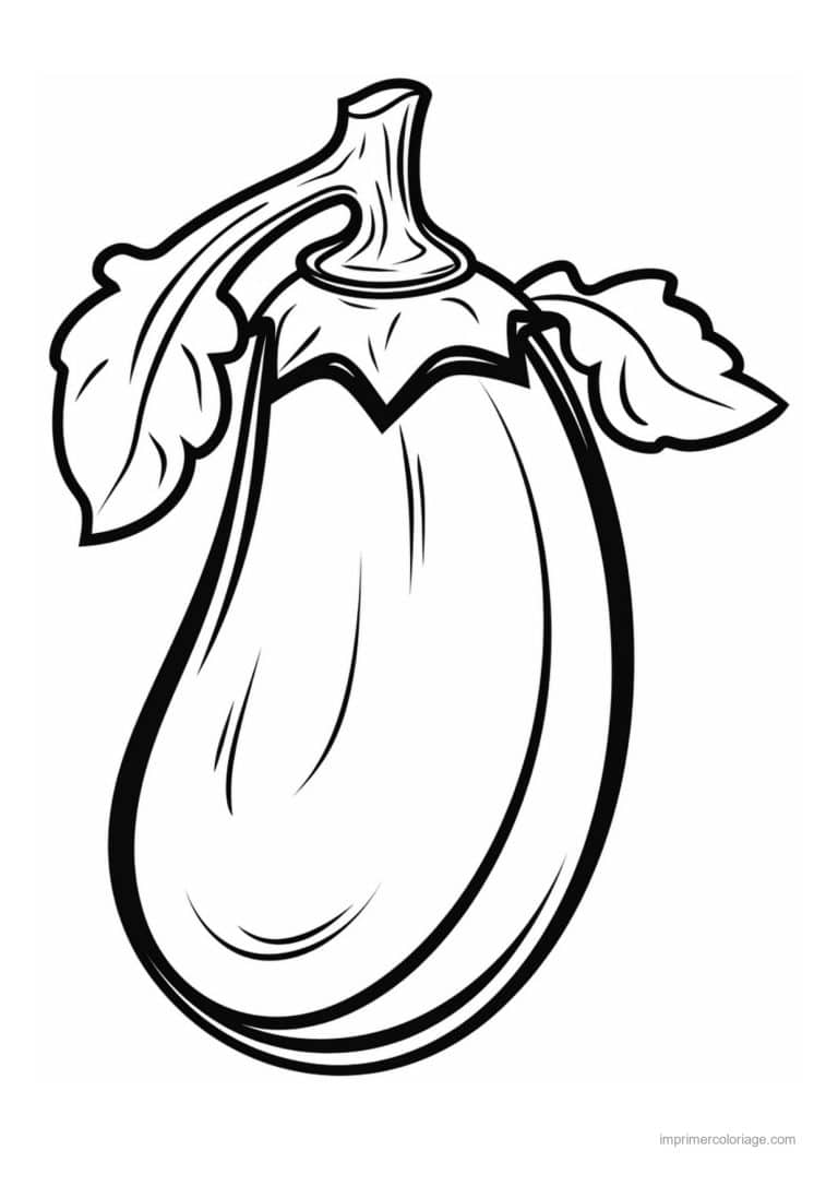 coloriage aubergine aubergine et son calice large - dessin gratuit &agrave; imprimer