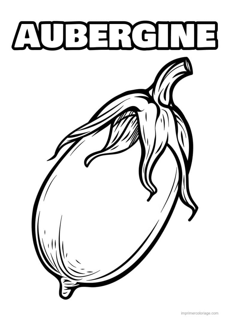 coloriage aubergine aubergine gravee 138 - dessin gratuit &agrave; imprimer