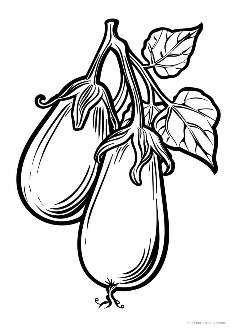 coloriage aubergine aubergine gravee 154 - dessin gratuit &agrave; imprimer