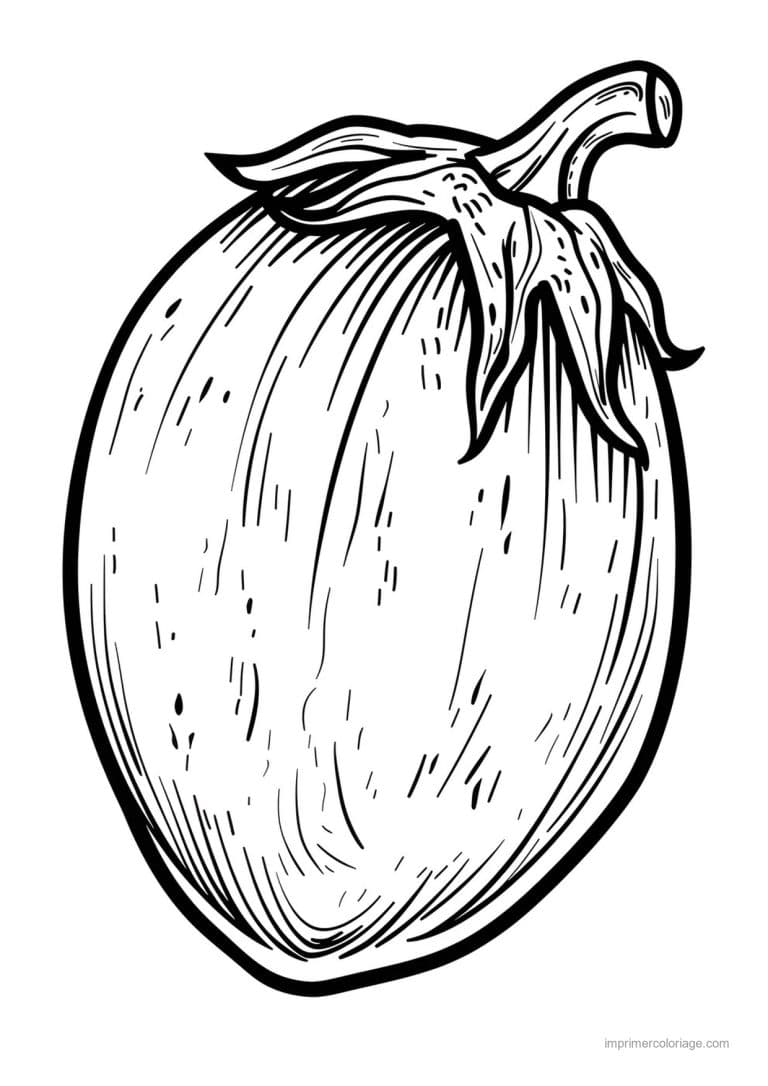 coloriage aubergine aubergine gravee 64 - dessin gratuit &agrave; imprimer