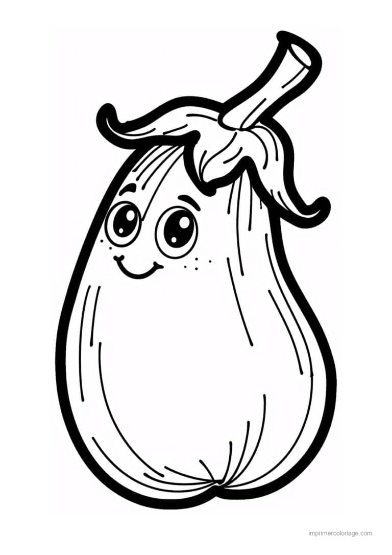 coloriage aubergine aubergine kawaii 180 - dessin gratuit &agrave; imprimer