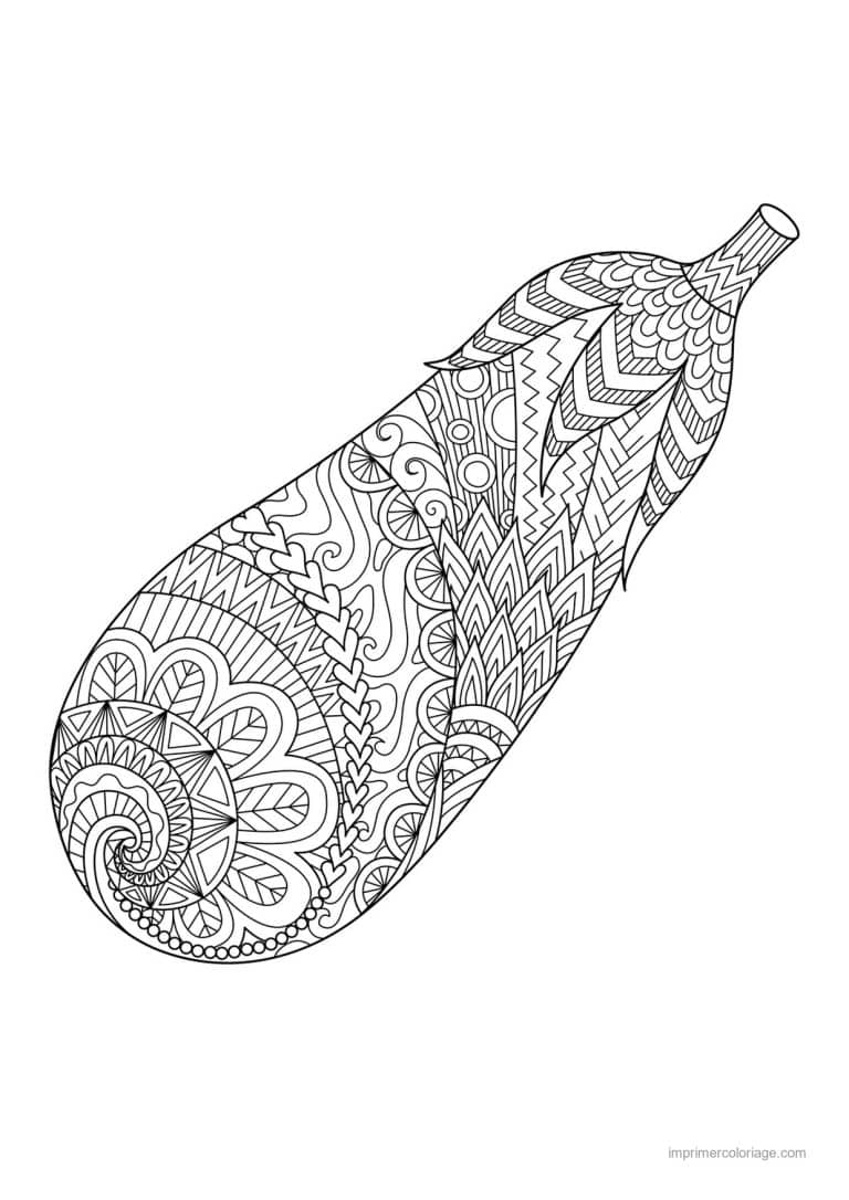 coloriage aubergine aubergine mandala - dessin gratuit &agrave; imprimer