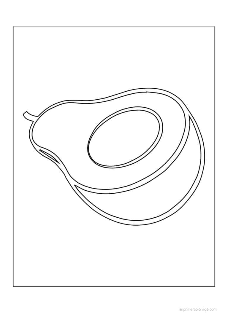 coloriage avocat avocat coupe et son noyau 2 - dessin gratuit &agrave; imprimer