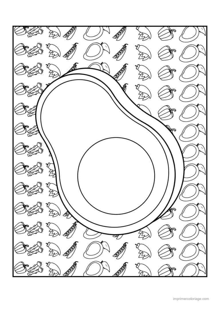 coloriage avocat avocat coupe et son noyau 3 - dessin gratuit &agrave; imprimer