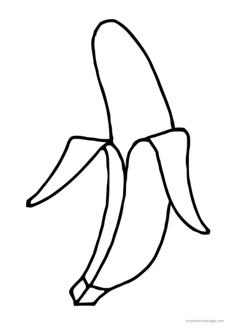 coloriage banane banane epluchee - dessin gratuit &agrave; imprimer