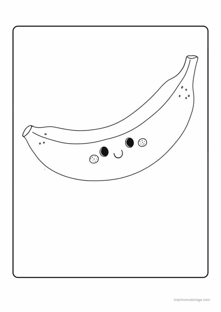 coloriage banane banane kawaii - dessin gratuit &agrave; imprimer