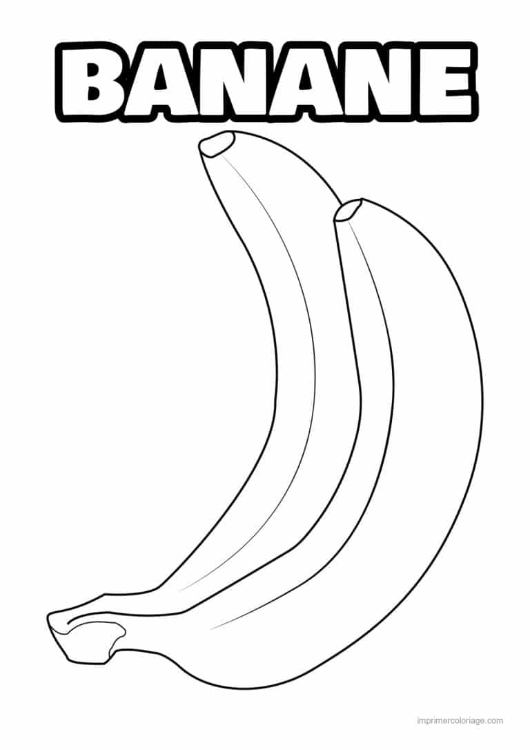 coloriage banane deux bananes 2 - dessin gratuit &agrave; imprimer