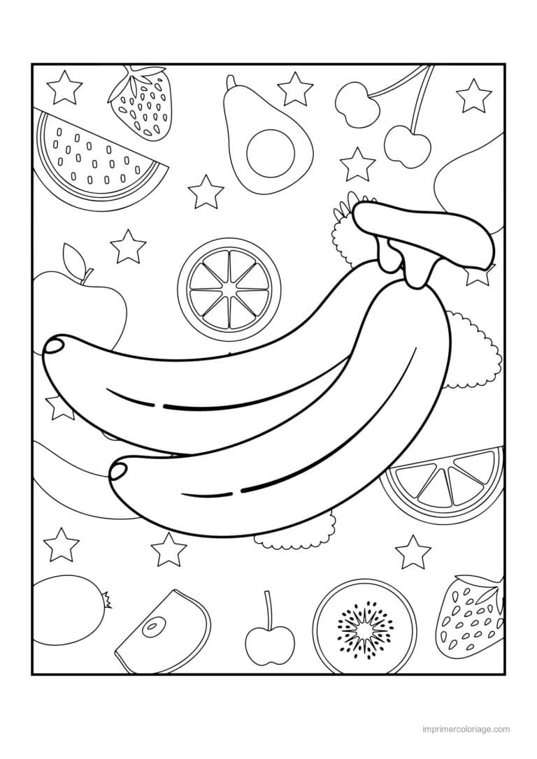 coloriage banane regime de bananes 3 - dessin gratuit &agrave; imprimer