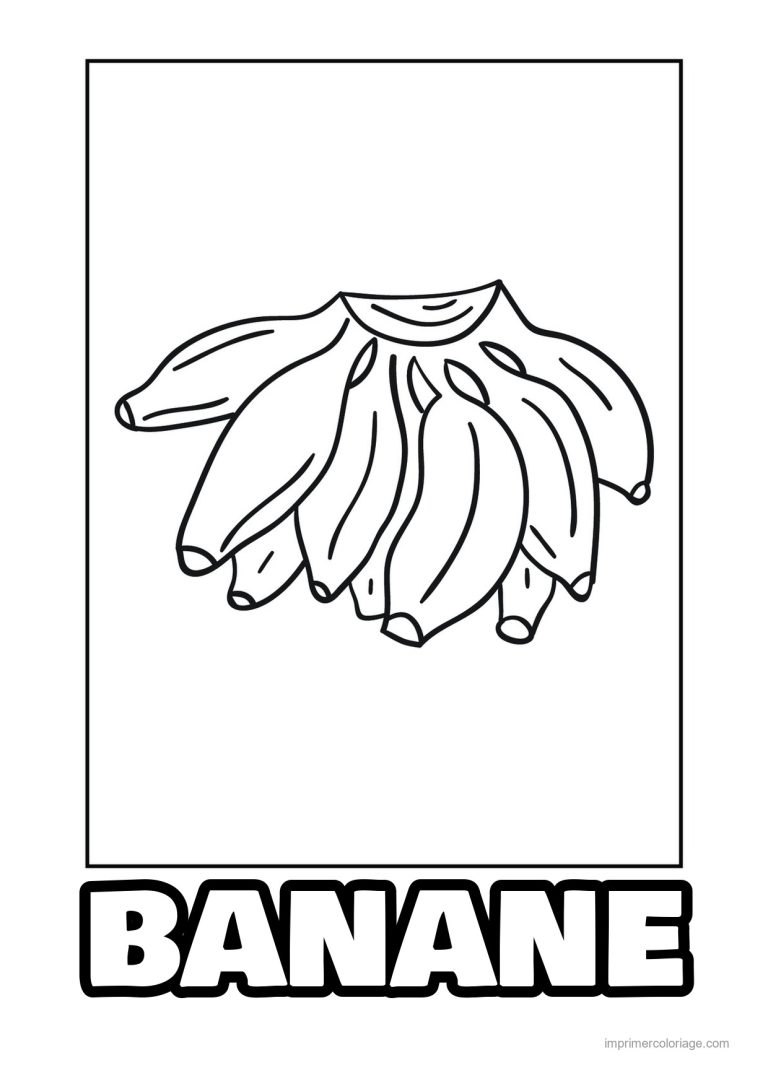 coloriage banane regime de bananes 4 - dessin gratuit &agrave; imprimer