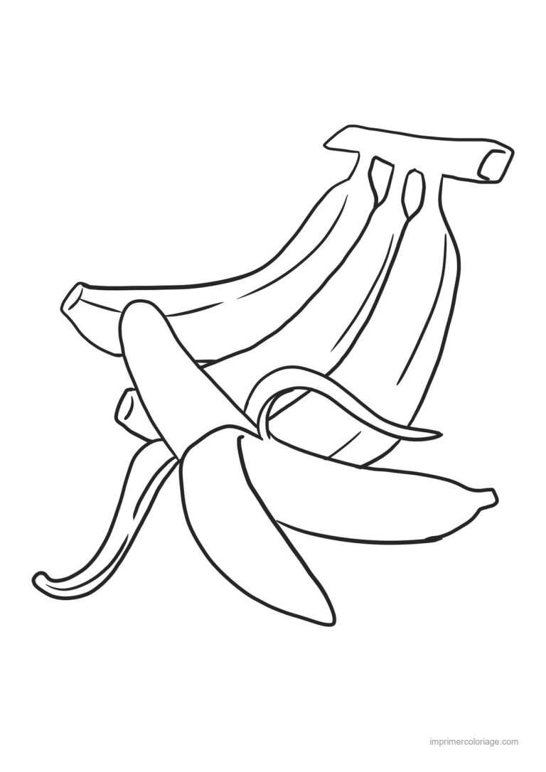 coloriage banane regime de bananes epluchee - dessin gratuit &agrave; imprimer