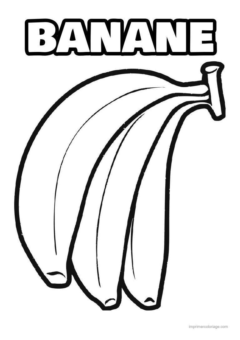 coloriage banane trois bananes - dessin gratuit &agrave; imprimer