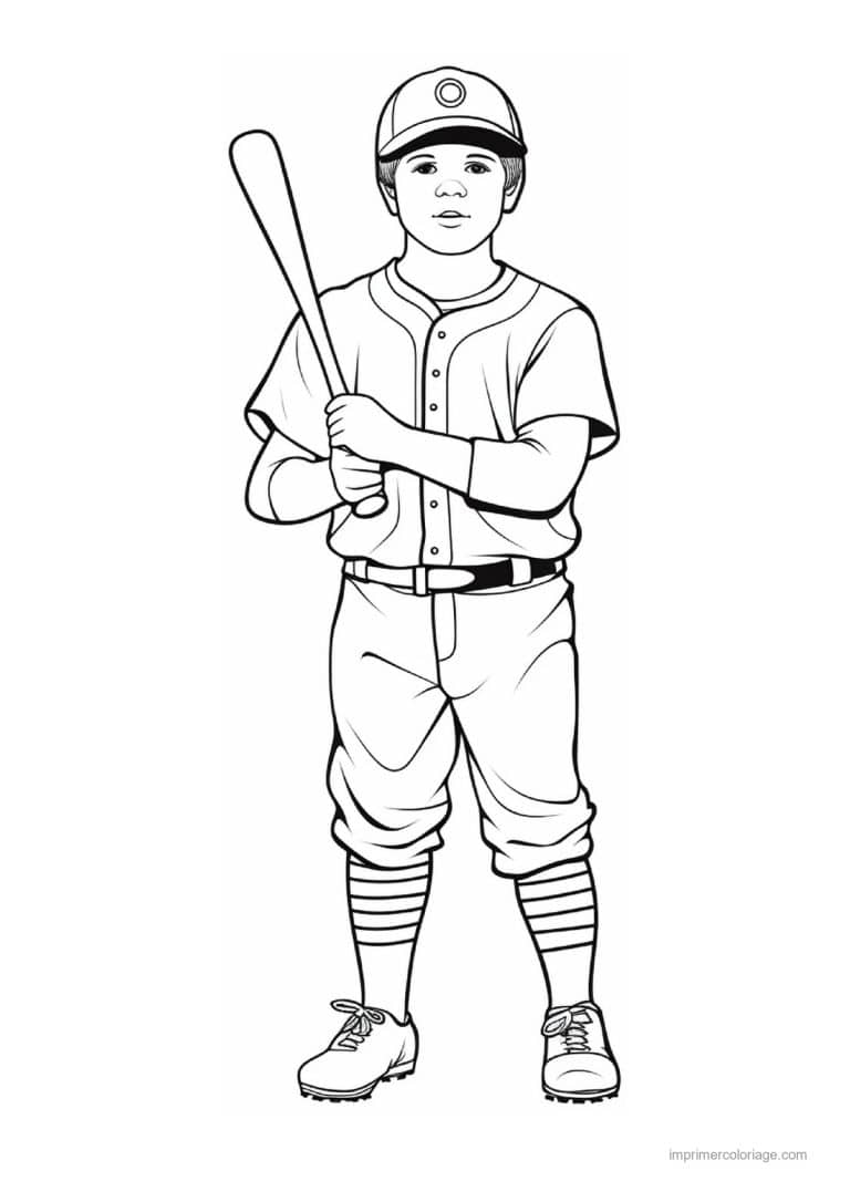 coloriage baseball 02 - dessin gratuit &agrave; imprimer