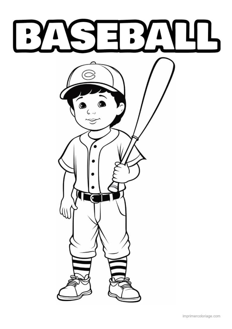 coloriage baseball 03 - dessin gratuit &agrave; imprimer
